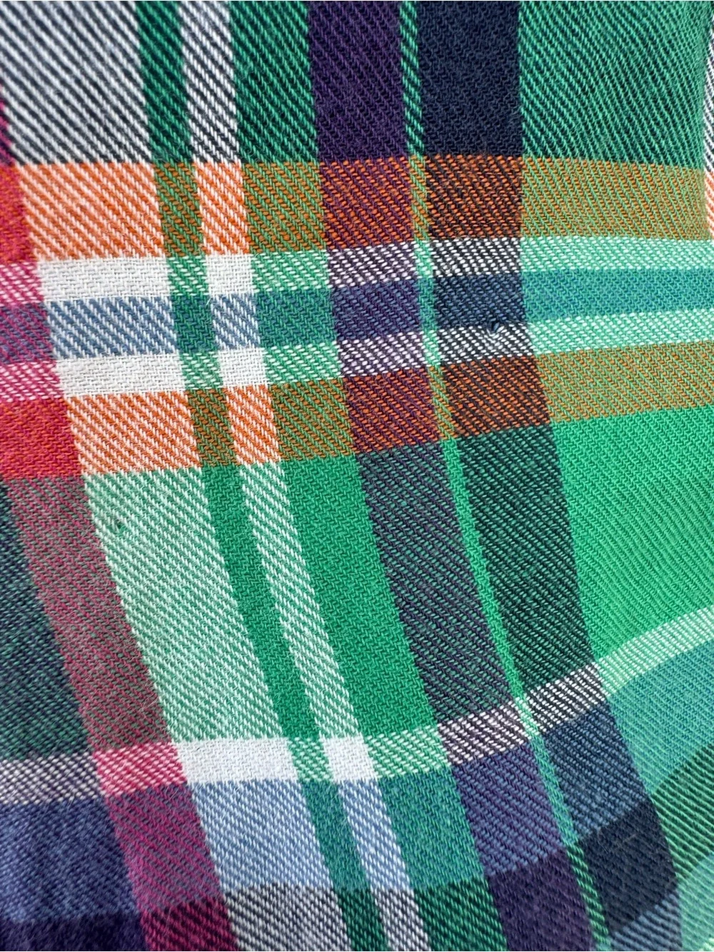 Vintage Ralph Lauren Green & Navy Plaid Button-Front Dress.Girl Size 10
